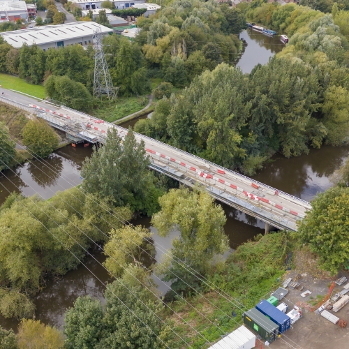 Drone shot of Skelton Grange Bridge