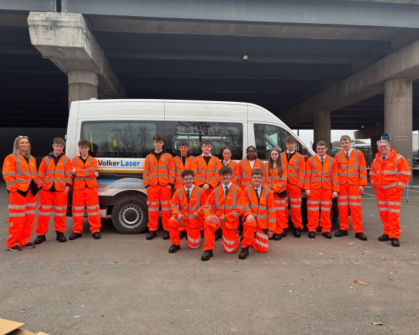 group of students visiting site