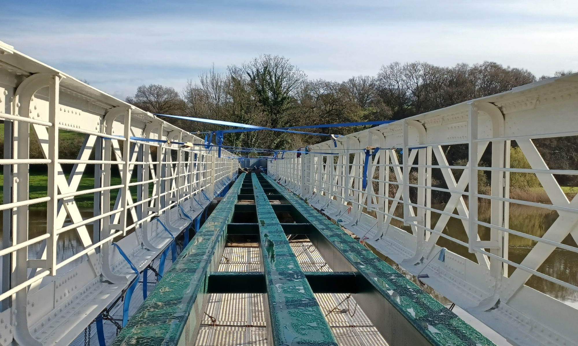 New steelwork on Tintern Wireworks Bridge